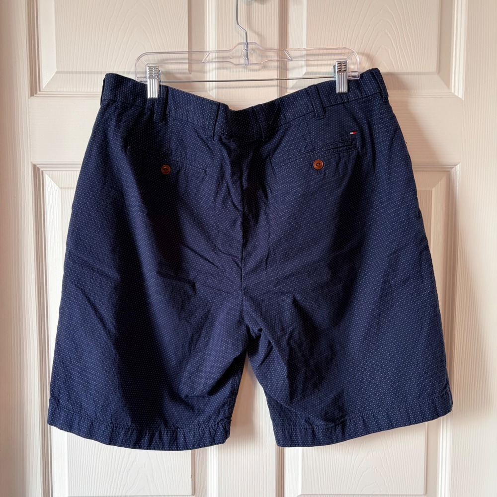 Tommy Hilfiger Mens 38 Classic Fit Navy Blue Polka Dot Chino Shorts - Picture 4 of 6